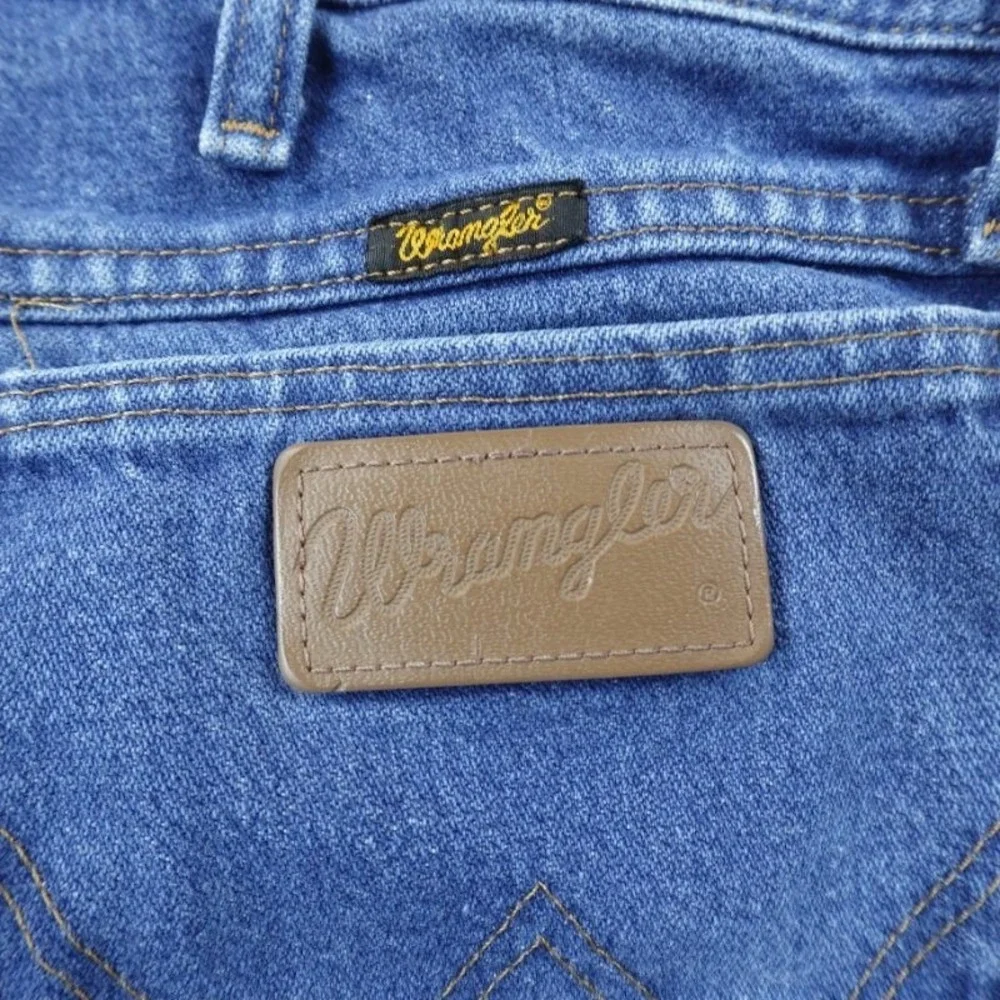 VTG Wrangler Jeans Mens 38X30 Dark Blue Denim 13MWZ Cowboy Cut Rodeo Western 90s